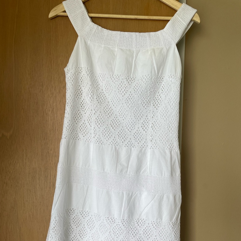 White eyelet cotton club Monaco dress, like new